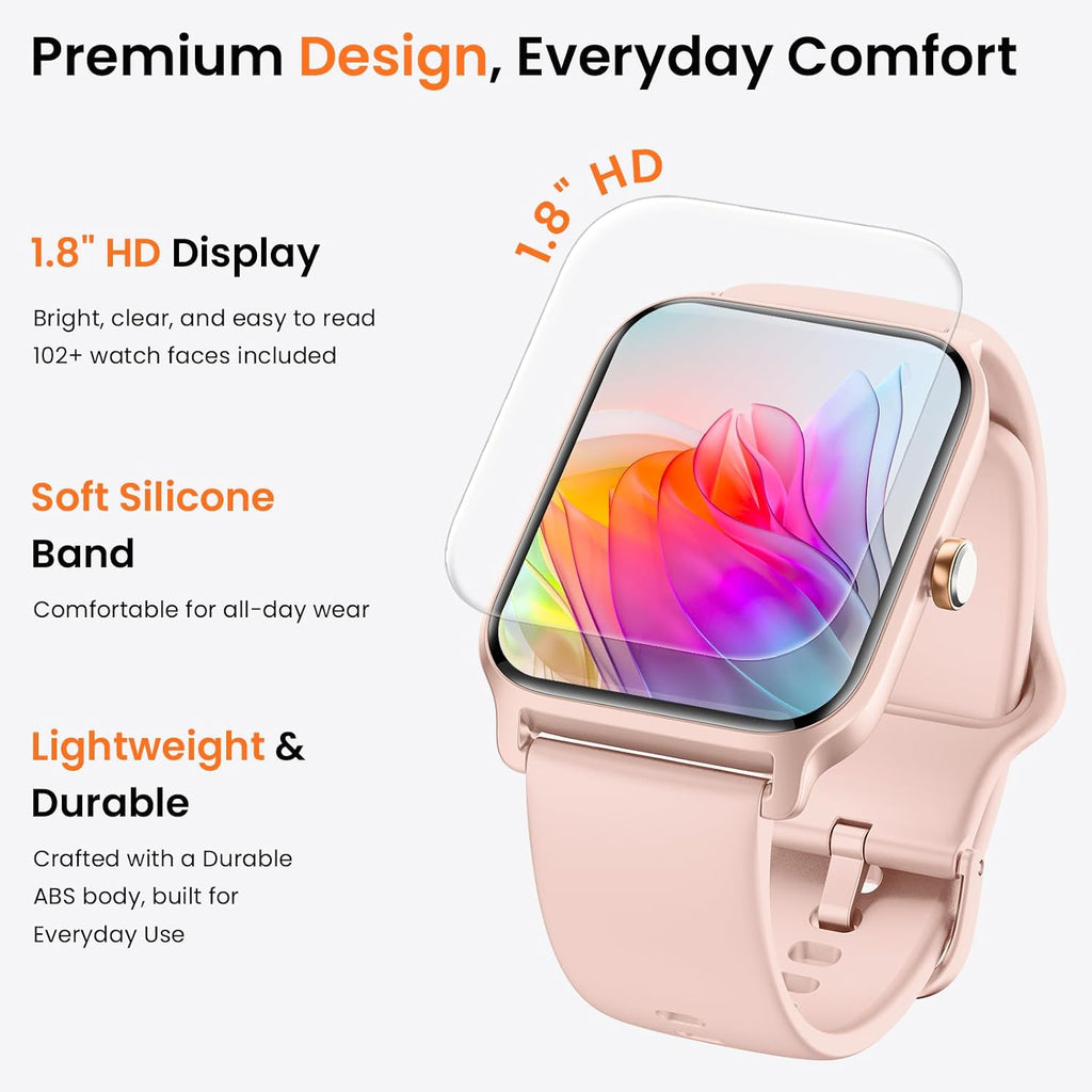 Fitpolo Reloj inteligente para mujer Android y iPhone, [pantalla HD de 1.8