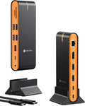 NOVOO Estación de acoplamiento para laptop con monitor dual, pantalla triple 15 en 1, 8K@30Hz DP, HDMI dual 4K@60Hz, 10Gbps USB-A/C, SD/TF, Ethernet 1Gbps, adaptador de base para monitor dual para