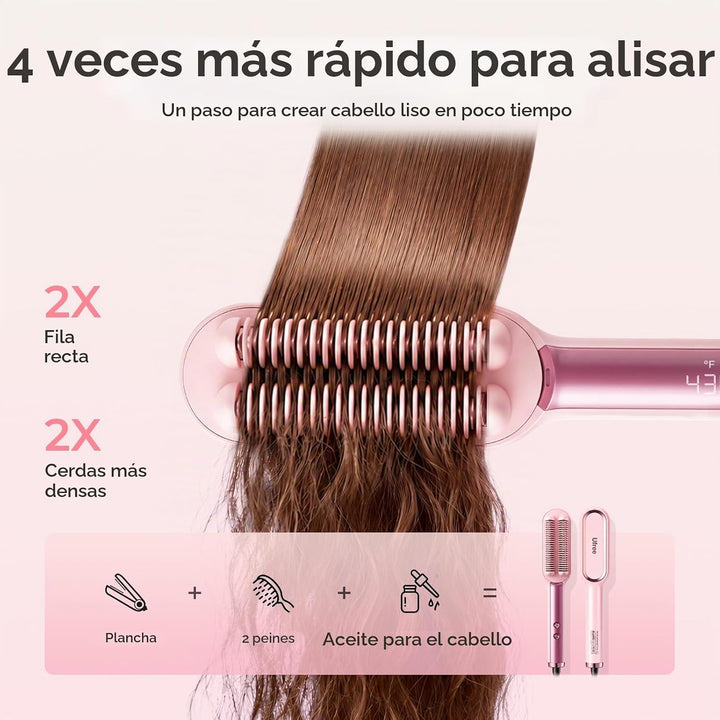Ufree Cepillo alisador de cabello para mujer, peine caliente iónico...