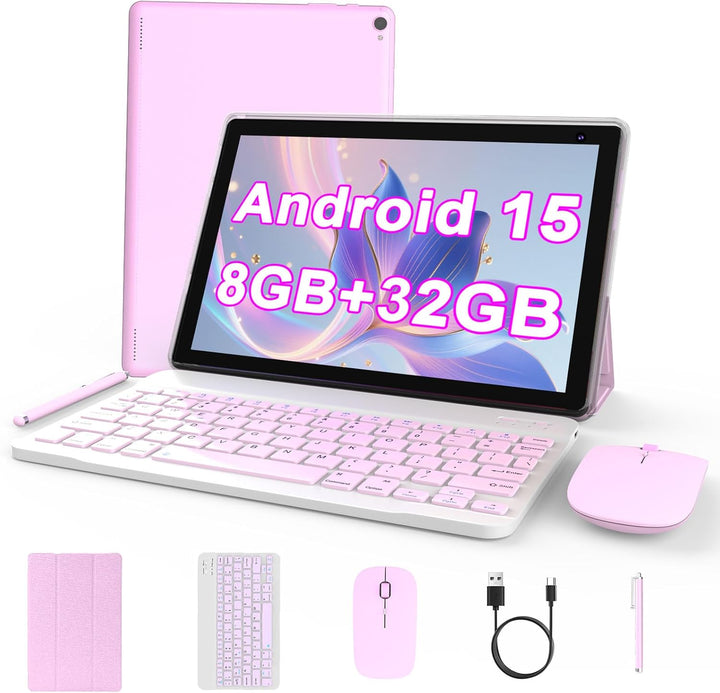 Tablet Android 15 de 10 pulgadas, tableta 2 en 1 con teclado. 8GB R...