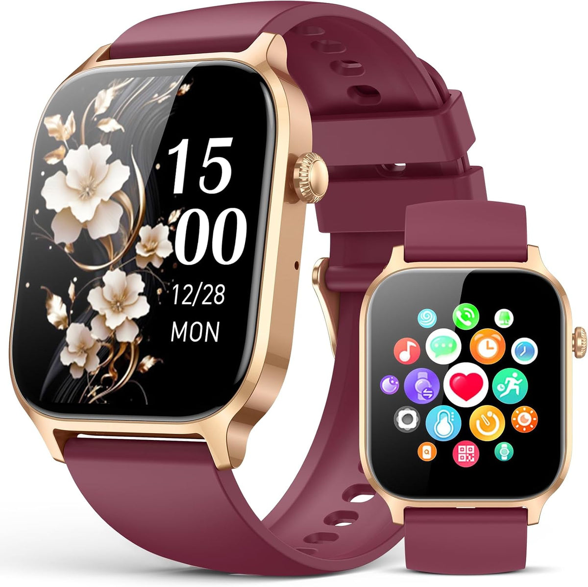 Relojes inteligentes para mujeres y hombres, reloj de seguimiento de actividad física con 110 modos deportivos, contador de pasos/monitor de sueño/podómetro, impermeable IP68, control de llamadas Bluetooth y control de música, reloj inteligente para