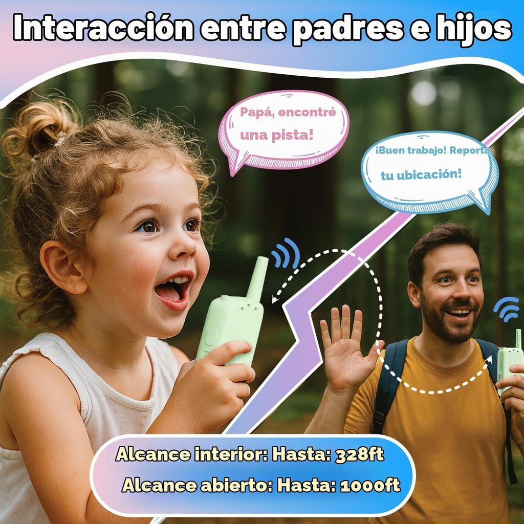 Walkie Talkies de video para niños, paquete de 2 intercomunicadores de video recargables de mano para niños, juguetes para interiores y exteriores, para juegos familiares, exteriores, campamento