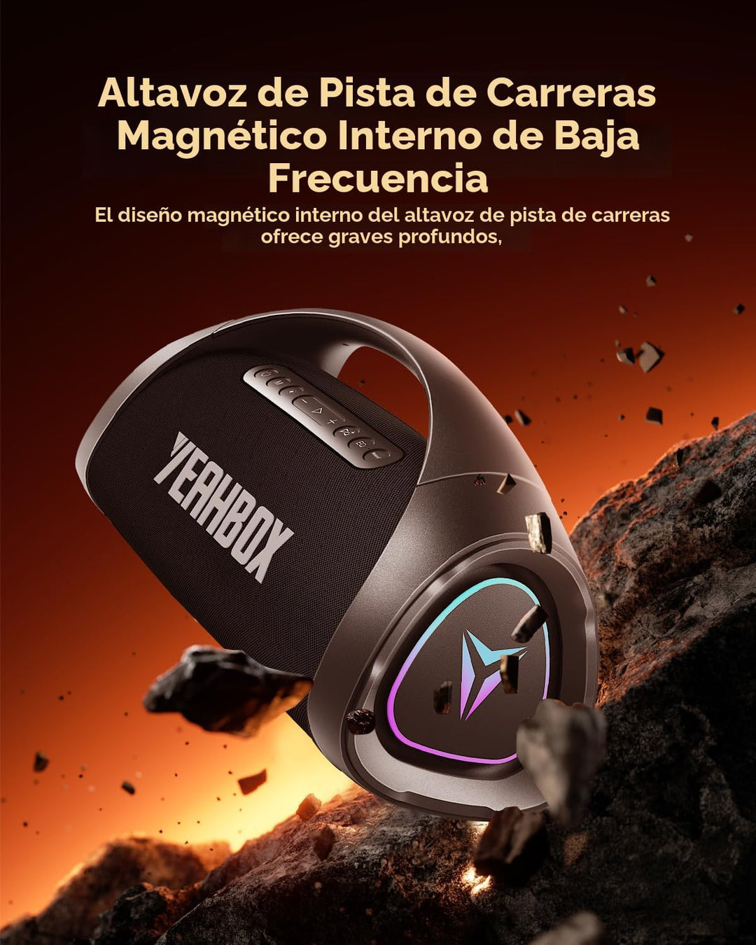 YEAHBOX Sonic Boom MAX 300W Max Altavoz Bluetooth Grande Portátil c...