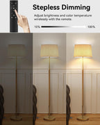 Lámpara Lámpara de pie de madera moderna de mediados de siglo con control