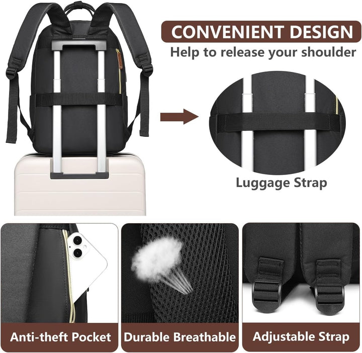 Mochila para portátil para mujer, mochila escolar de 17.3 pulgadas,...