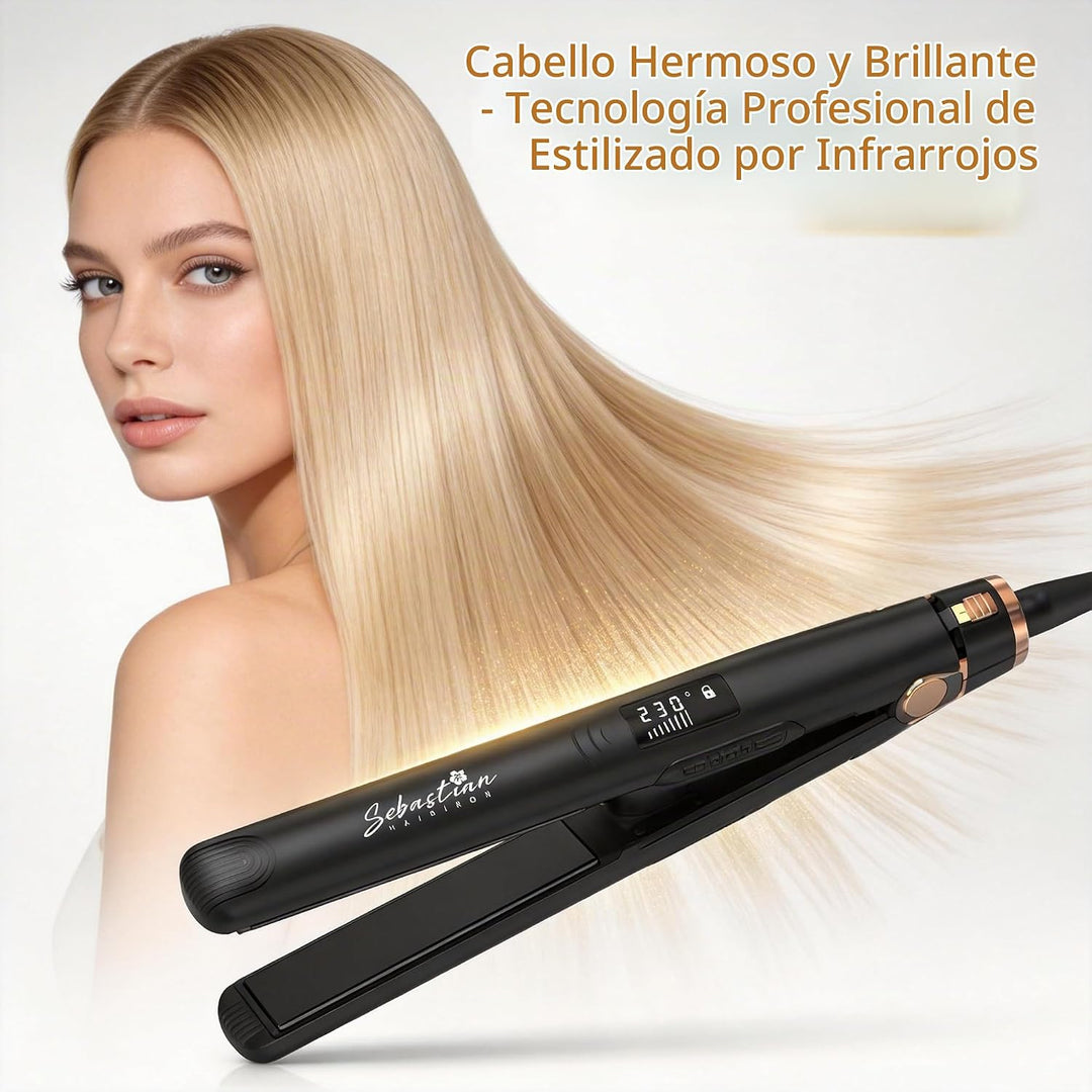 Plancha de pelo y rizador 2 en 1 \u2013 Placas delgadas de cerámica...