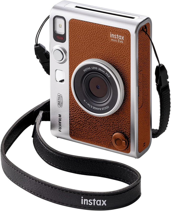 FUJIFILM INSTAX Mini EVO Hybrid Cámara instantánea marrón + películ...