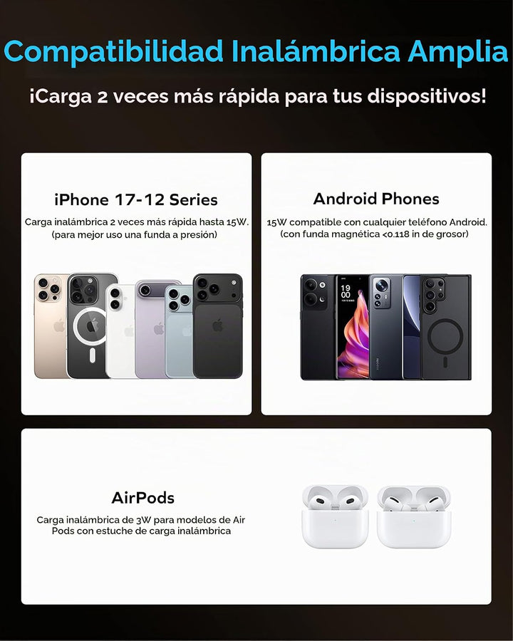 MOMAX Cargador portátil Q.Pass, 10000 mAh Slim Power Bank Qi2 certi...