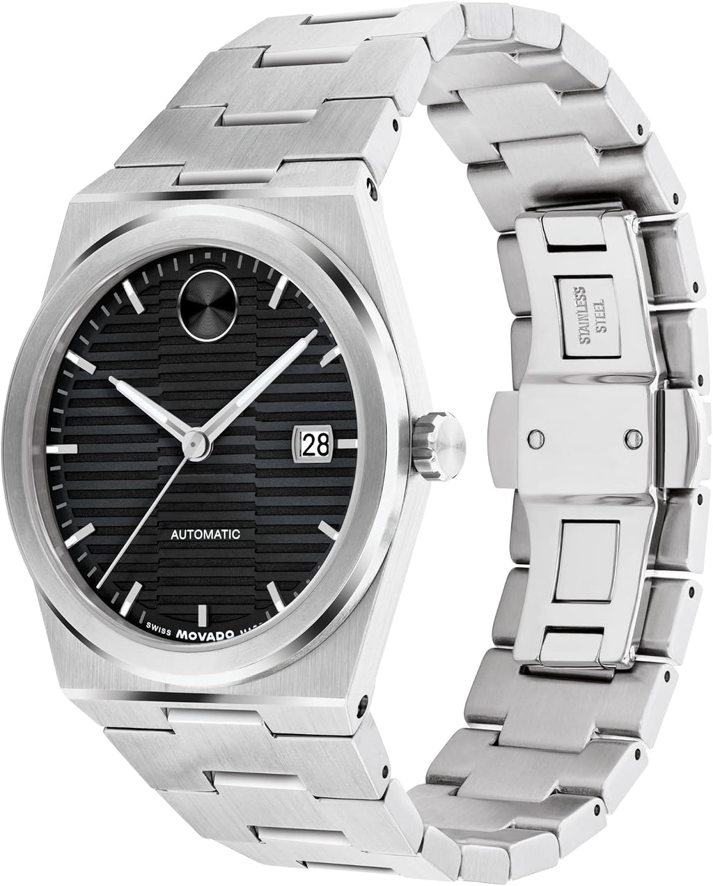 Movado Bold Quest Reloj Automático de Lujo para Hombre - Movimiento Suizo de Cuerda Automática, Brazalete de Acero Inoxidable, Resistencia al Agua 50 Metros (5ATM) - Pieza Clásica - Regalo para Él