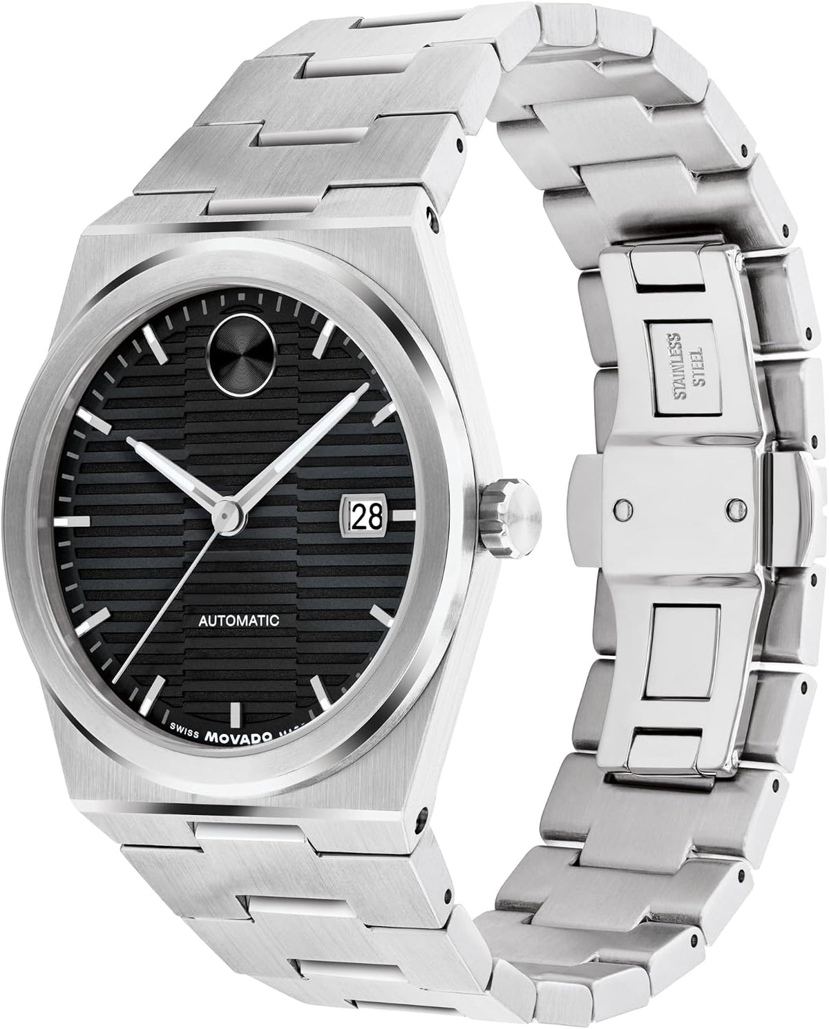 Movado Bold Quest Reloj Automático de Lujo para Hombre - Movimiento Suizo de Cuerda Automática, Brazalete de Acero Inoxidable, Resistencia al Agua 50 Metros (5ATM) - Pieza Clásica - Regalo para Él