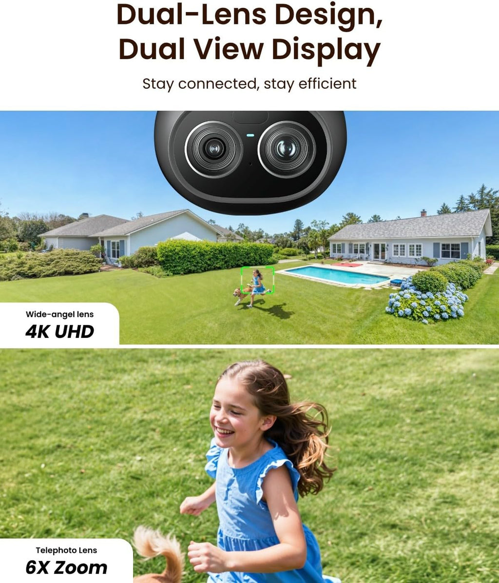 REOLINK TrackFlex Reflector WiFi, 4K 360° PTZ Cámara de reflector de doble