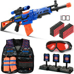 Bigpower Electric Rifle de francotirador de juguete para niños con mira, kit de chaleco táctico, rifle de francotirador automático para niños 4 en 1, rifles de juguete para niños de 8-12, pistolas de