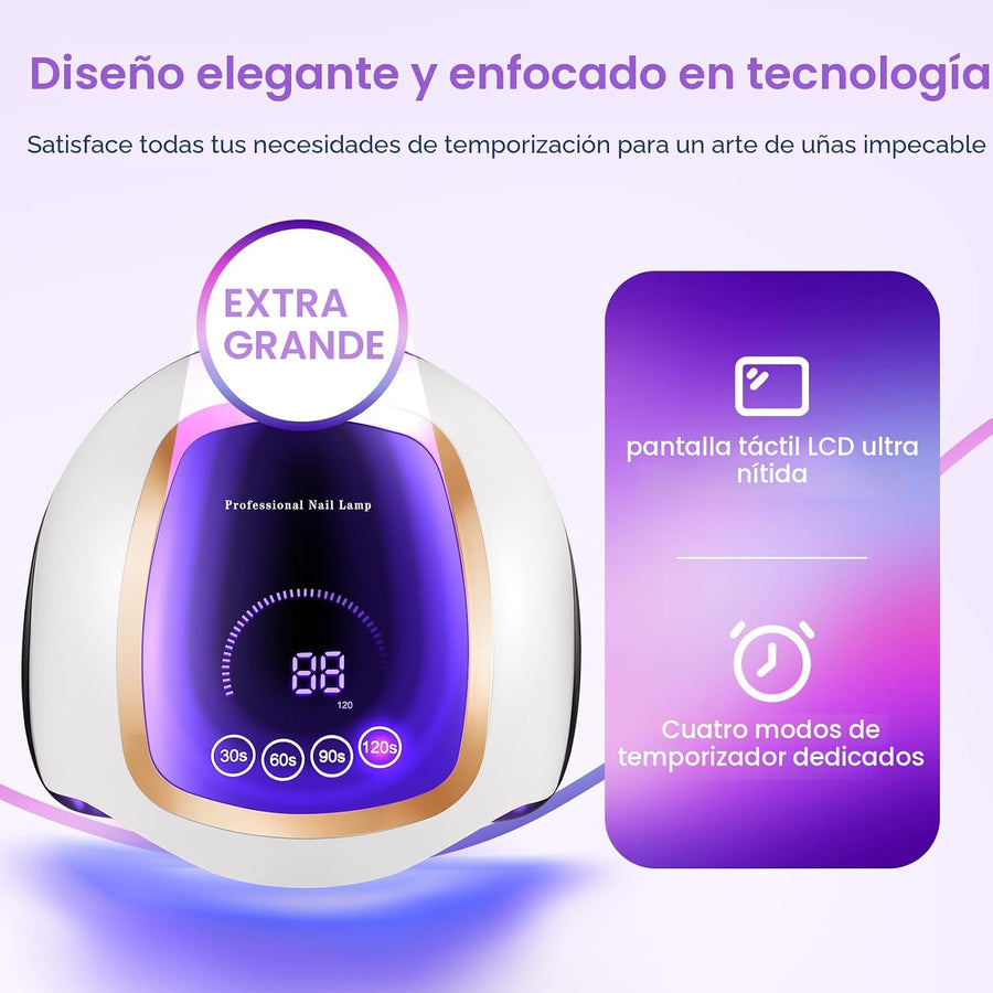 Lámpara de uñas UV LED, Gugusure mejora de 180 W secador de uñas pa...
