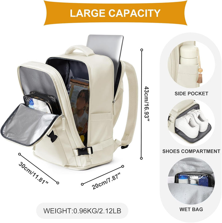 coowoz Mochila de mano para mujeres y hombres, mochila de viaje apr...