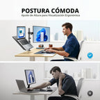 HUANUO - Brazo ajustable para monitor con bandeja para laptop, soporte de escritorio individual para monitores VESA de 13 a 32 pulgadas de hasta 22 libras, bandeja para laptop de 14 x 12 pulgadas