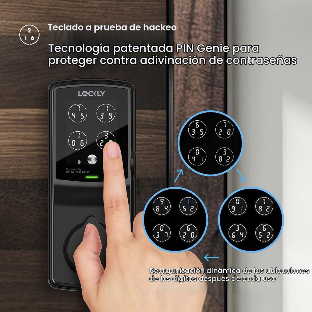 Lockly Cerradura de cerrojo inteligente Secure Pro con concentrador WiFi