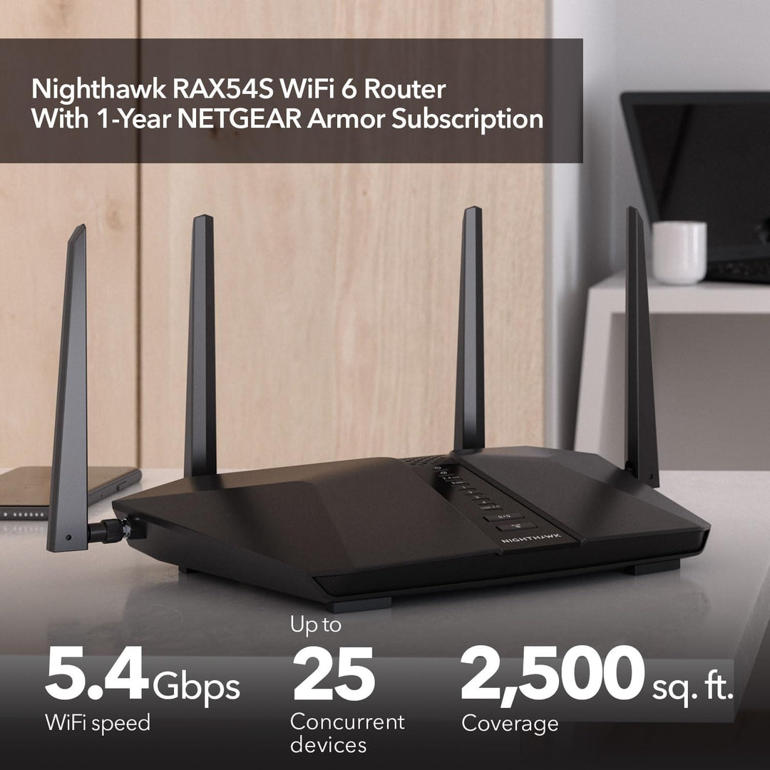NETGEAR Nighthawk Router WiFi 6 de Banda Dual de 6 Flujos (RAX54S)...