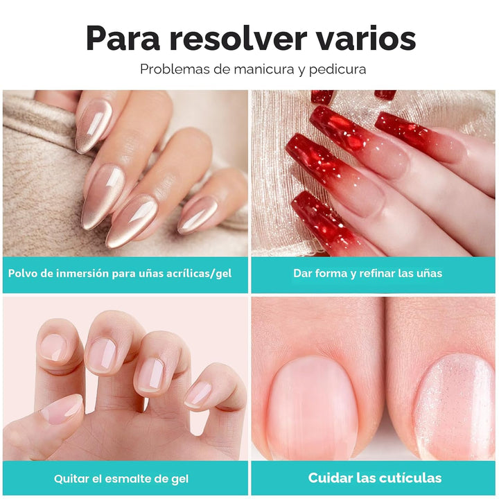 COSLUS Taladro de uñas eléctrico profesional: lima de uñas recargab...