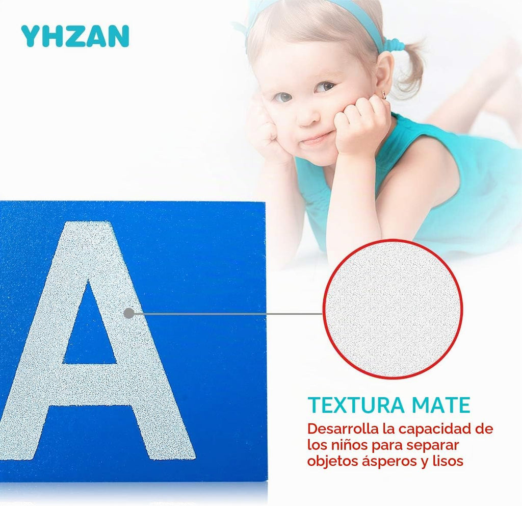 Papel de lija Montessori Letra Aprender Alfabeto Tráctil Aprendizaje Phnonics Reconocimiento de Cartas Habilidades Pre-Escritura Educación en el Hogar Actividades en el aula Terapia Ocupacional