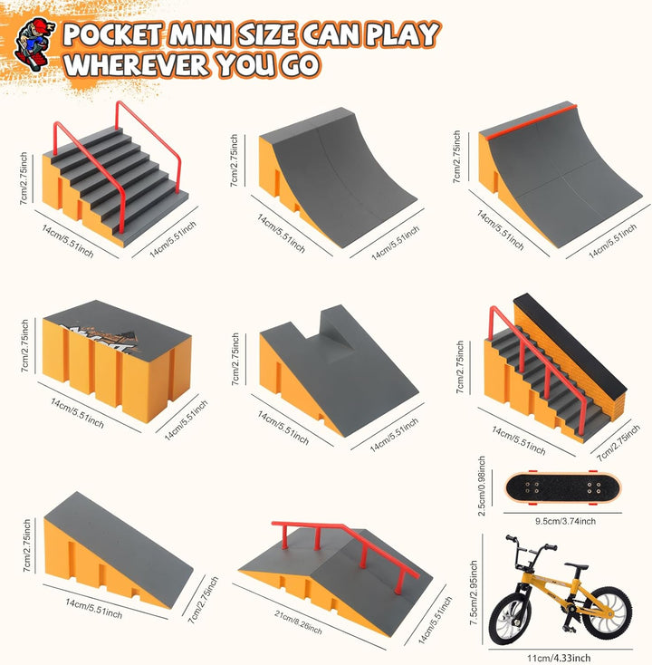 RNGODO Finger Skateboard Park Kits, juego de rampa de patineta de d...