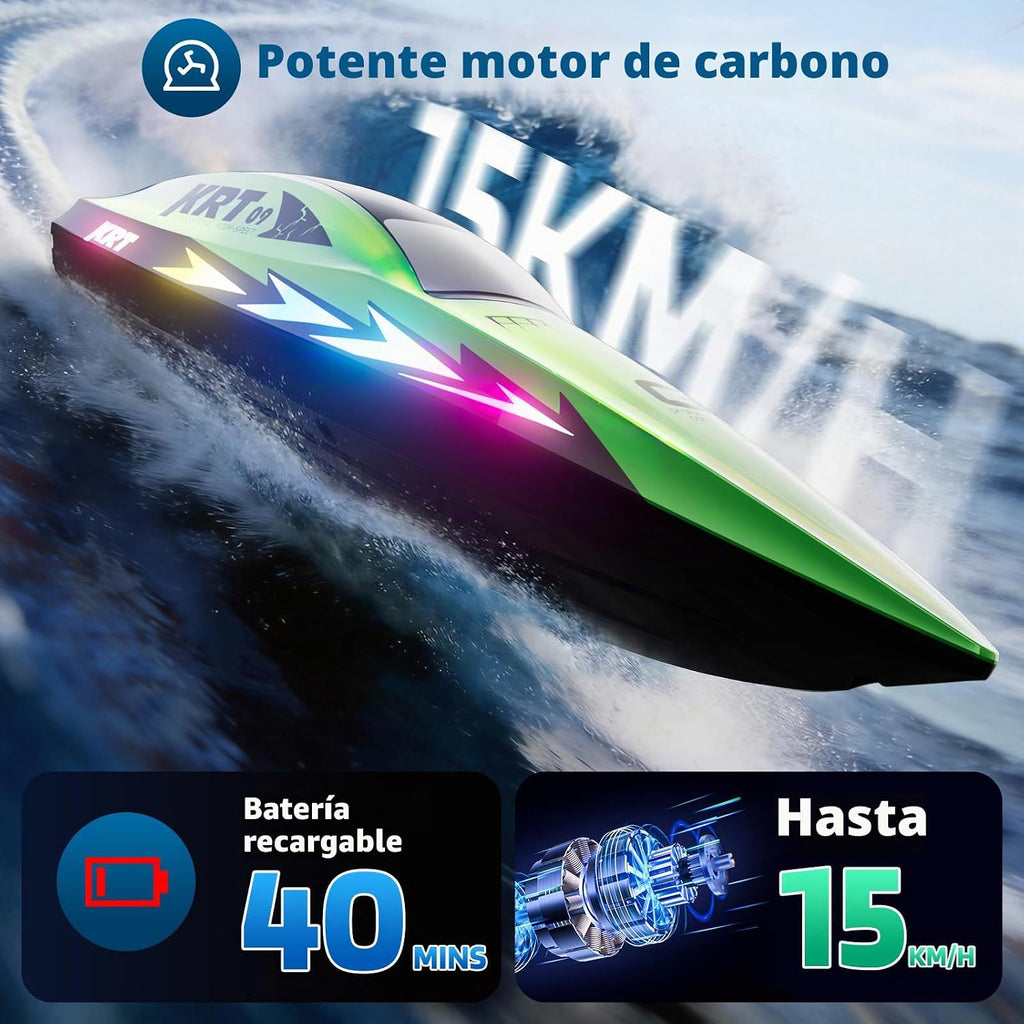URNOONE Barco a control remoto para niños, barcos de control remoto