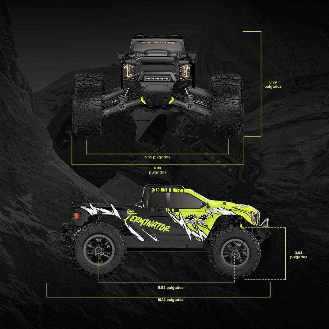 RIAARIO Coches RC sin escobillas 1\/10, Monster Truck, 50+ MPH, 4WD...