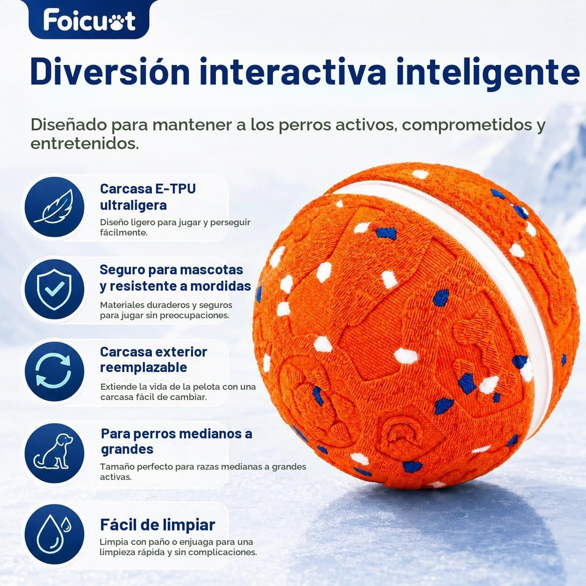 Juguete interactivo para perros [recién actualizado], 3 modos, sonido y