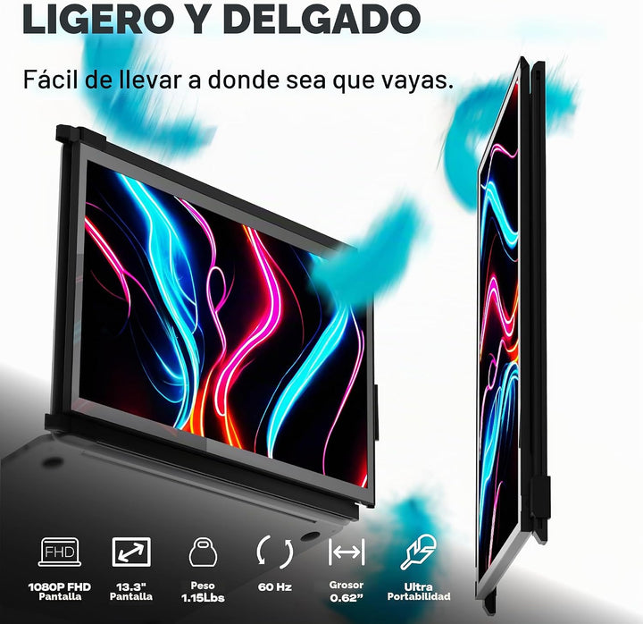Monitor portátil Duex Plus DS de 13,3" de píxeles móviles 2026...
