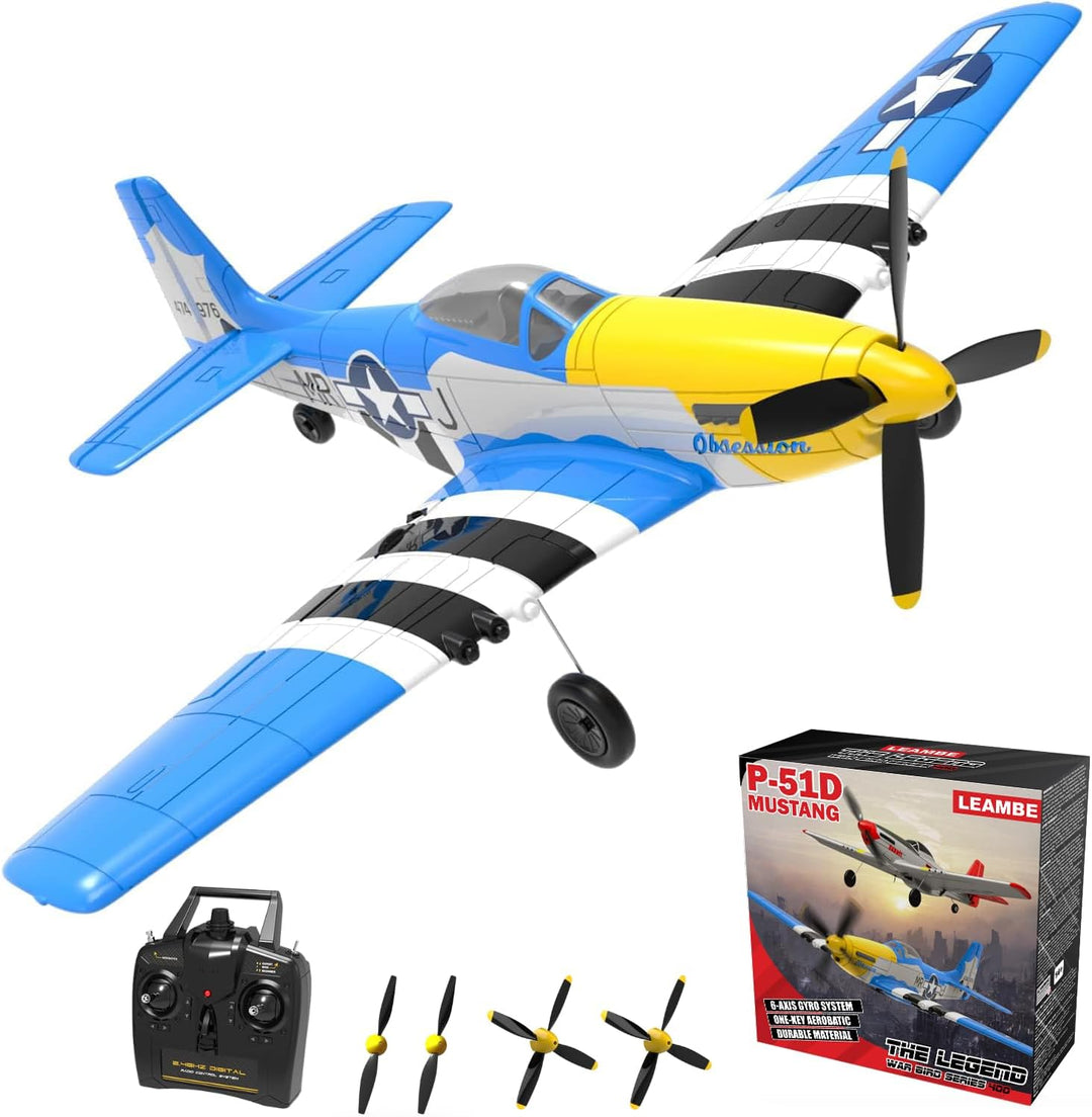 LEAMBE Avión RC, Avión de Control Remoto de 4 Canales de Combate co...