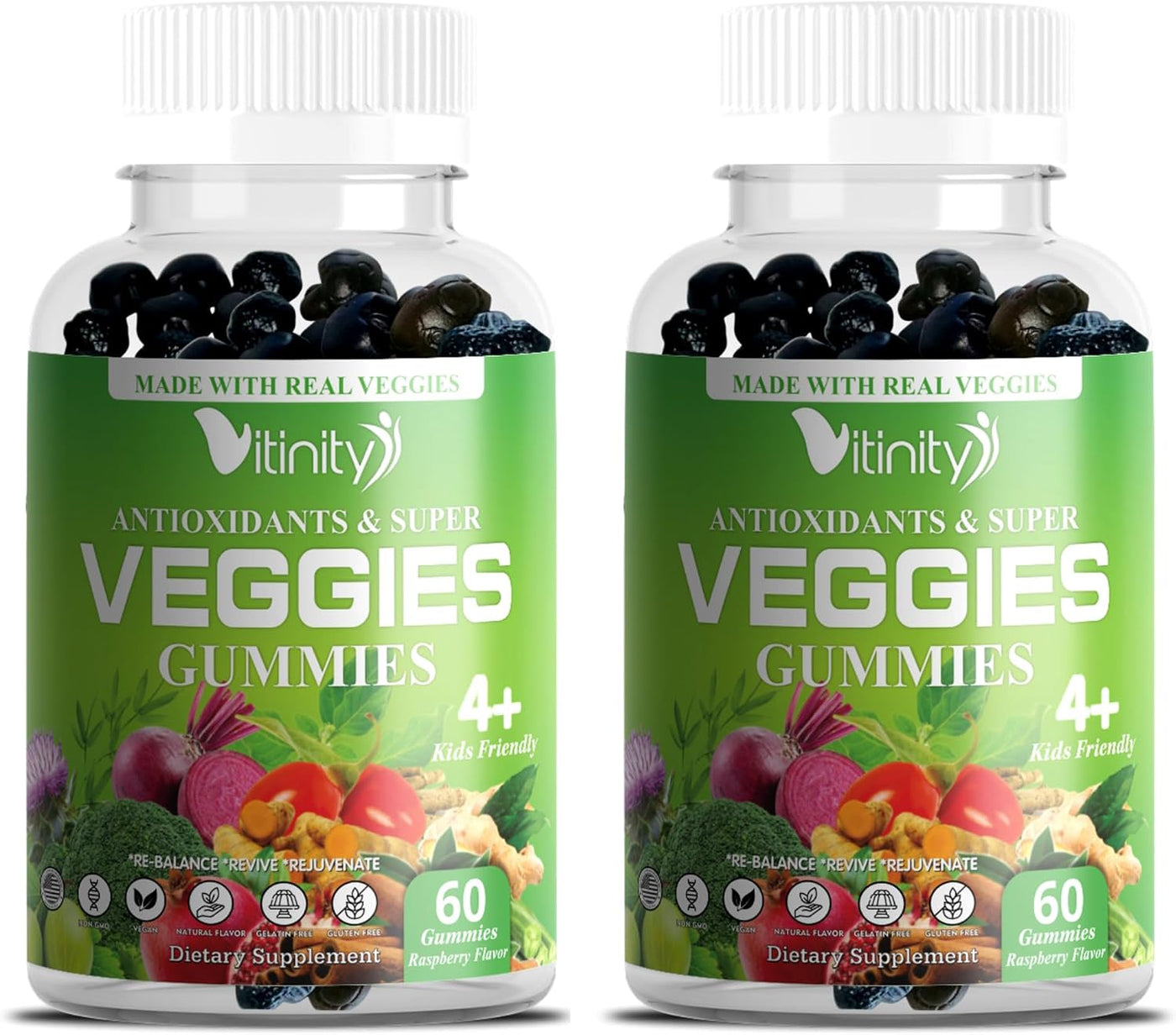 VITINITY Super Greens - Gomitas multivitamínicas | Hechas con 30 su...