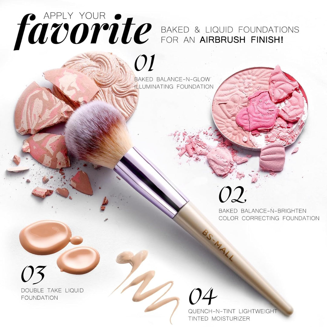 BS-MALL Juego de brochas de maquillaje, 18 piezas, base sintética d...