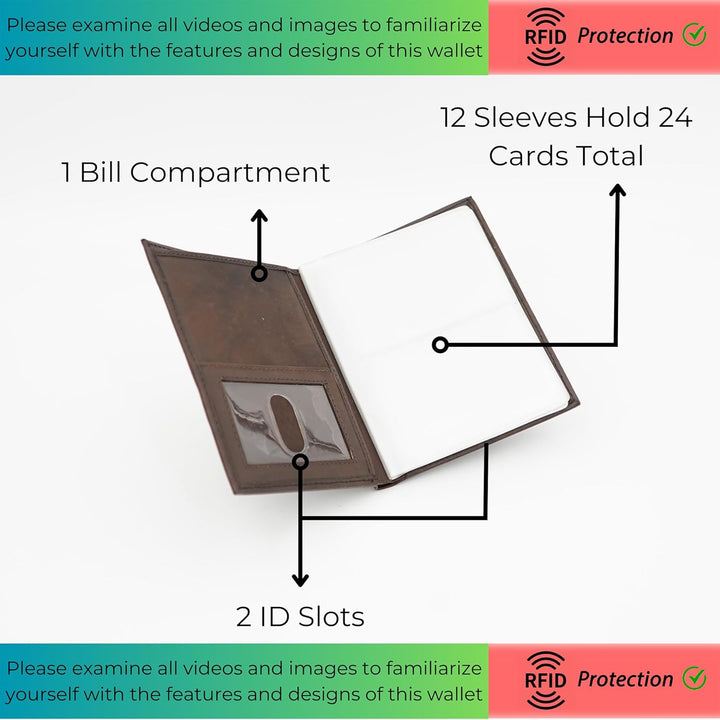 ag wallets Cartera europea hipster de cuero con bloqueo de señal RF...
