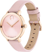 Movado Reloj Bold Evolution 2.0 para mujer, movimiento de cuarzo suizo, correa de cuero, resistencia al agua de 3 ATM, reloj de moda de lujo para ella, 1.339 in
