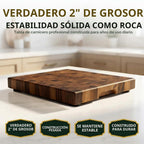 SHUMARU Tabla de cortar de grano final de 17.3 × 12.6 × 2 pulgadas, bloque de carnicero profesional de tamaño familiar, bloque de cortar de madera exótica gruesa, tabla de cortar de madera apta para