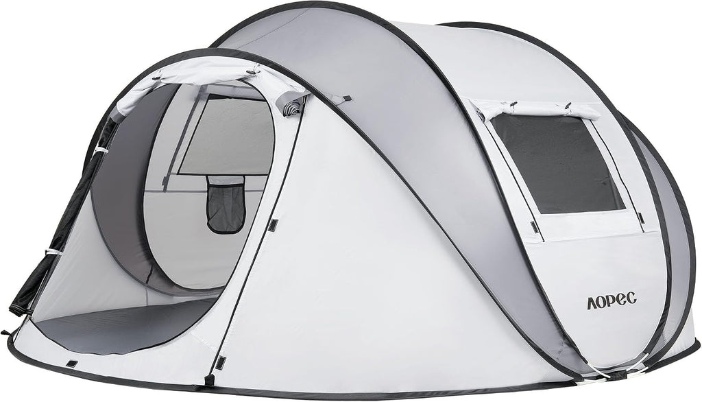 Tienda de campaña desplegable para 2/4/6 personas, tienda instantánea impermeable PU4500mm, amplia tienda de campaña ventilada con porche delantero, instalación rápida, ligera y portátil para