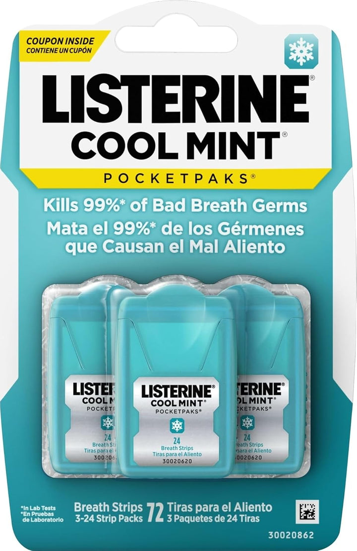 Listerine PocketPaks - Tiras de aliento, menta fresca, paquete de 2...