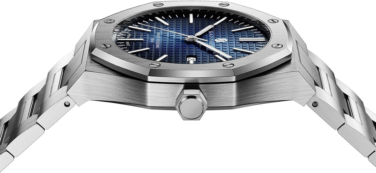 SAPPHERO Reloj de cuarzo de acero inoxidable para hombre, impermeable, fecha, reloj de pulsera de negocios, regalo para hombres