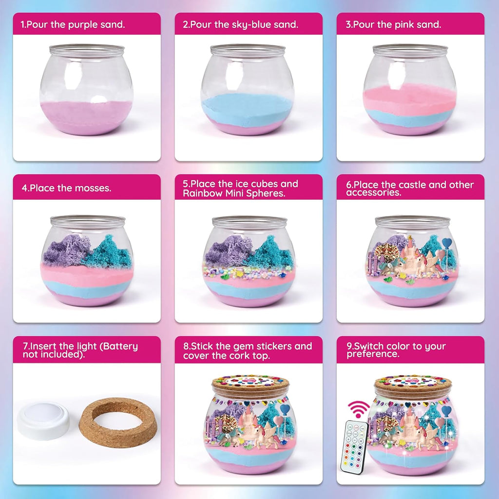 Kit de manualidades de terrario de unicornio: regalo de juguete