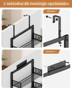 Organizador de Despensa de 8 Niveles Sobre la Puerta, Estante Grande de Metal para Especias en Puerta con Canasta Ajustable, 2 en 1 Montaje en Pared o Colgante de Servicio Pesado Estante de