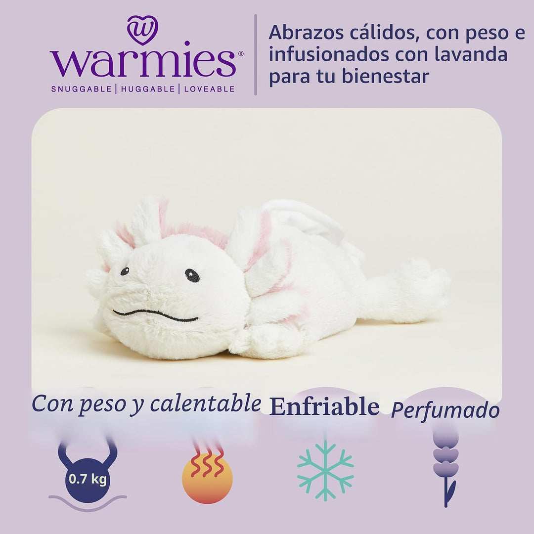 warmies Animales de Peluche con Peso y Aptos para Microondas, Axolo...