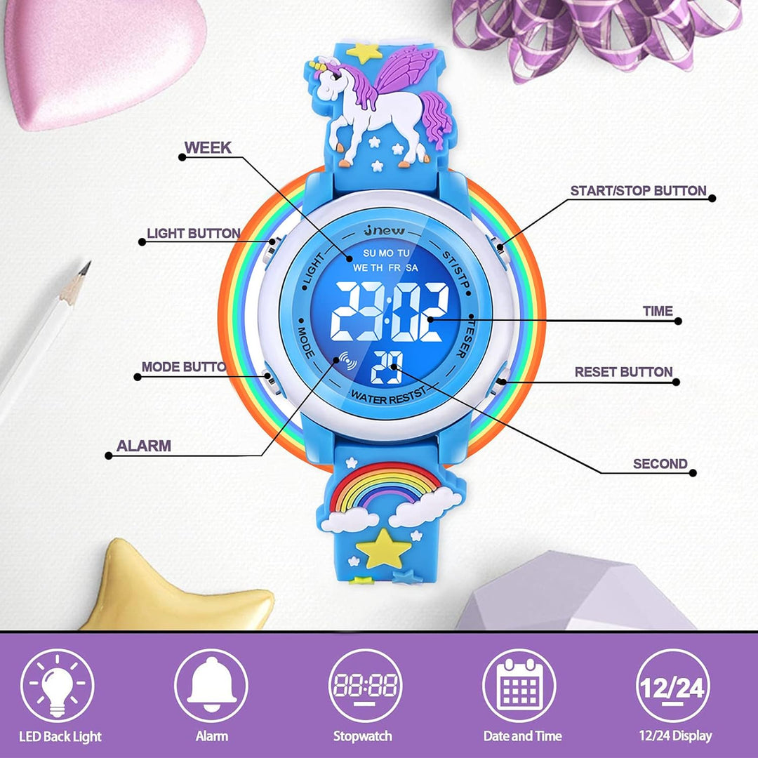 VAPCUFF Relojes impermeables 3D de dibujos animados para niñas con...