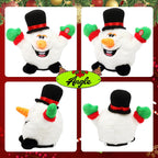Hopearl Juguete interactivo de Navidad que canta, baila, muñeco de nieve, muñeco de nieve, juguete de peluche animado, regalo para niños pequeños, niños y niñas, 11 pulgadas
