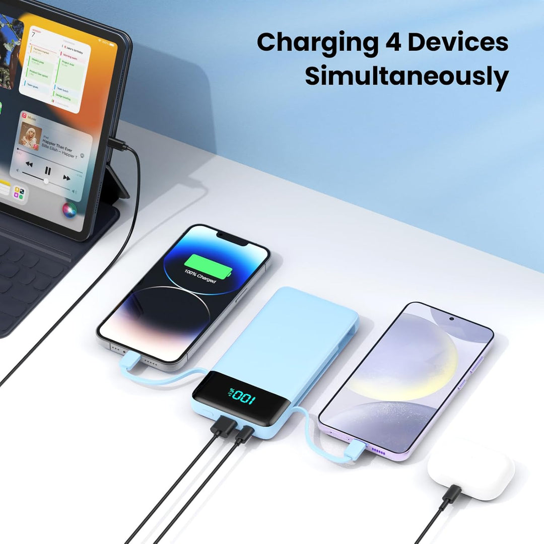 Cargador portátil para iPhone, banco de energía delgado de 13800 mA...