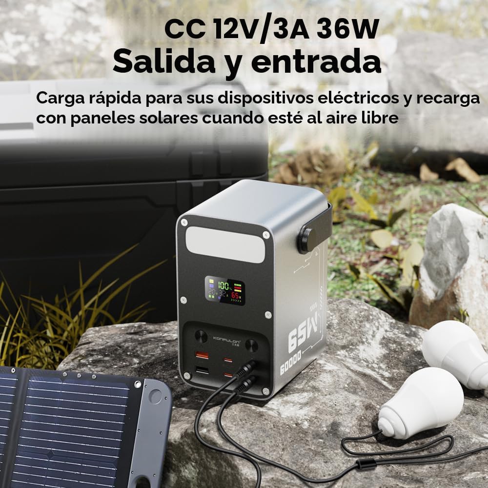 Cargador portátil 60000mAh Power Bank 65W Paquete de batería USB C...