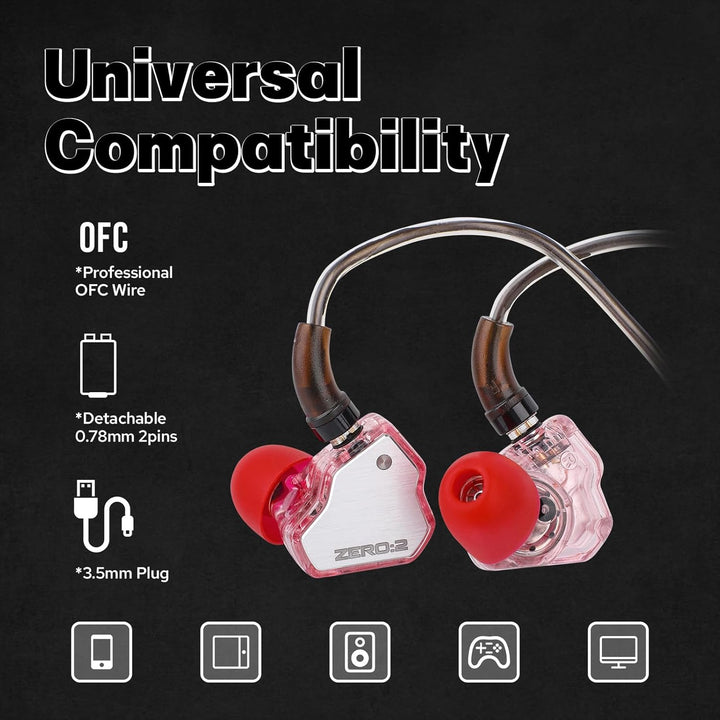 Linsoul 7Hz x Crinacle Zero:2 con monitor de oído, IEM con controla...