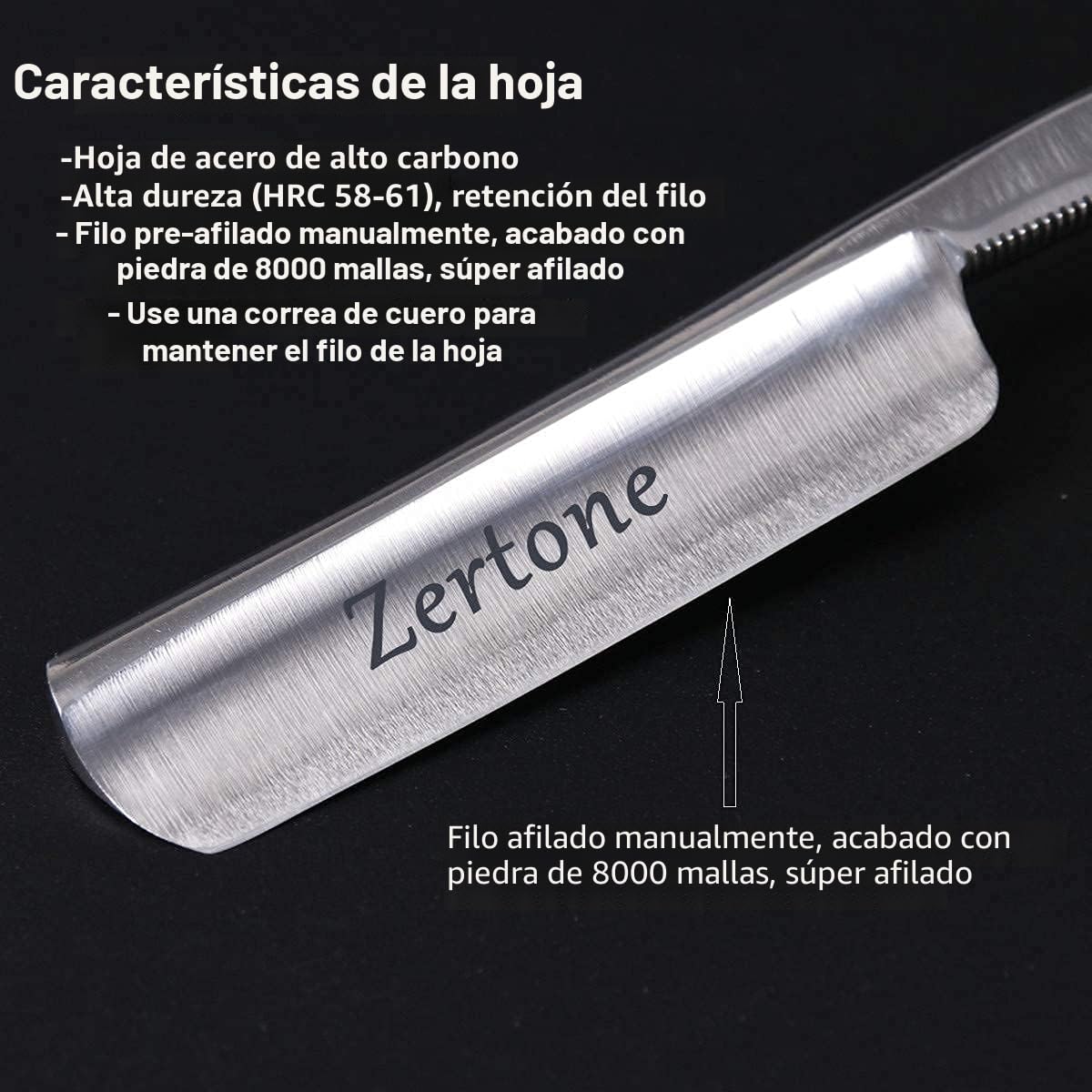Zertone Kit de maquinillas de afeitar rectas para hombres con punzó...