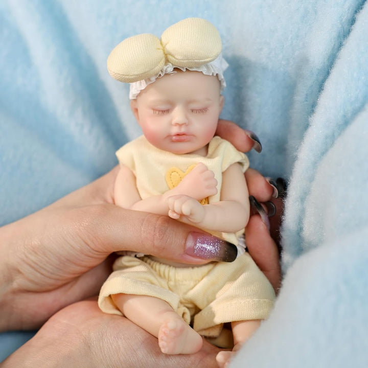 Cloveray Muñeca de bebé Reborn de silicona de 8 pulgadas, suave al...