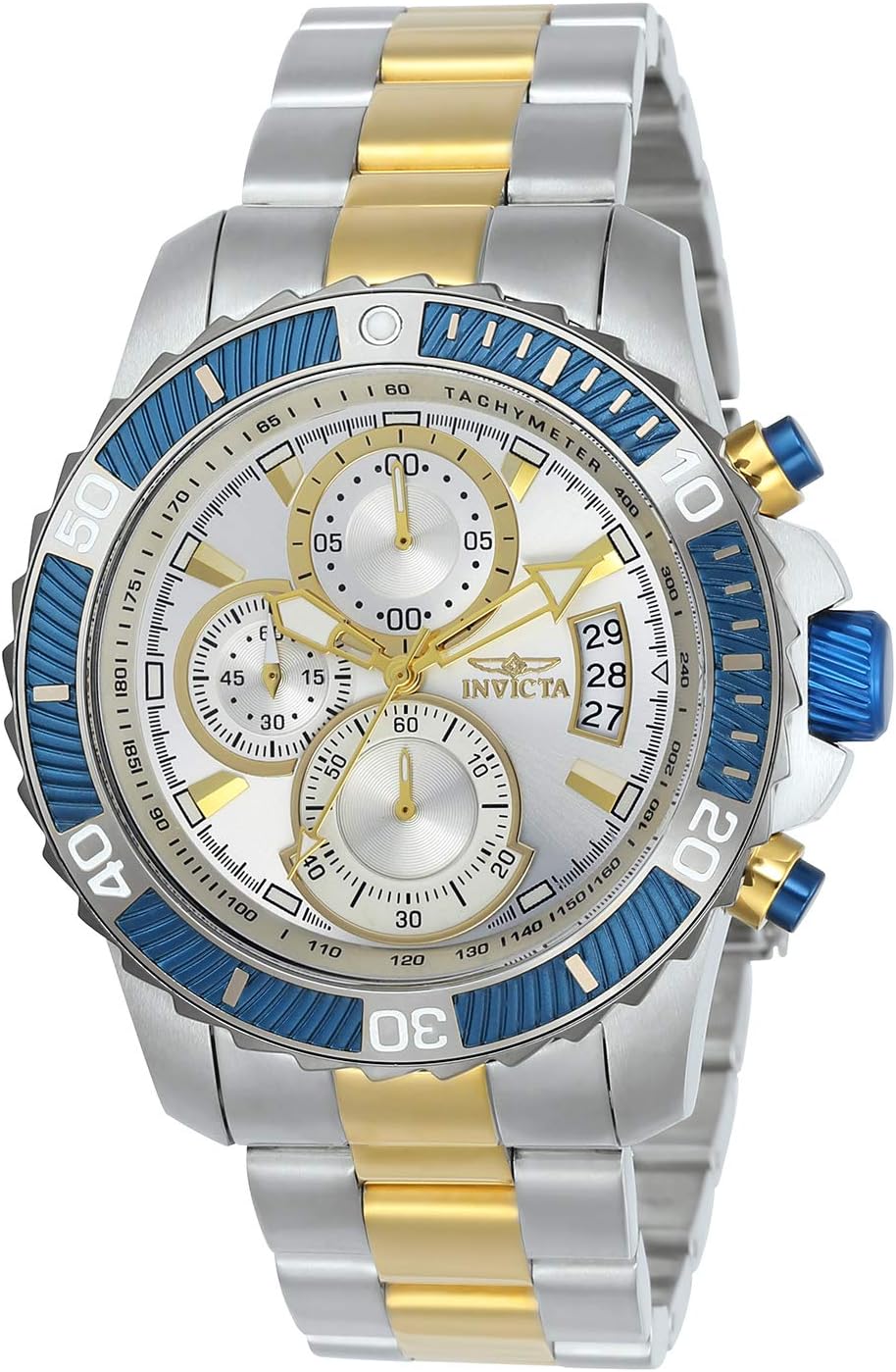 Invicta Reloj Pro Diver de cuarzo multifunción con esfera plateada para hombre