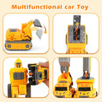 Juguetes para niños de 3, 4, 5, 6 años – Juego de 5 vehículos de construcción desmontables, Amarillo
