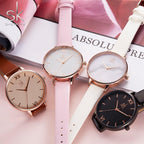 SHENGKE Reloj de mujer con correa de cuero elegante, relojes de mujer creativos y genuinos, relojes de mujer para damas, reloj de pulsera de negocios